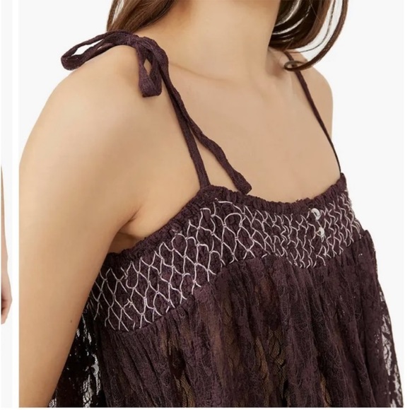 🌿FP Run the World Romper Lace Free People Oversized Babydoll - Picture 5 of 5